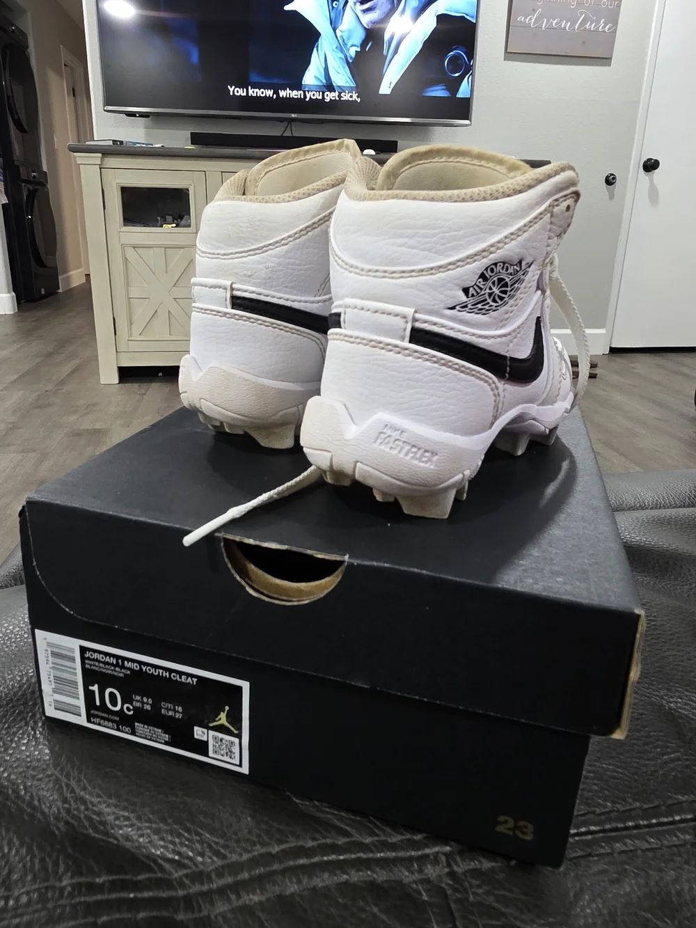 Nike Kids White and Black Cleat Sneakers